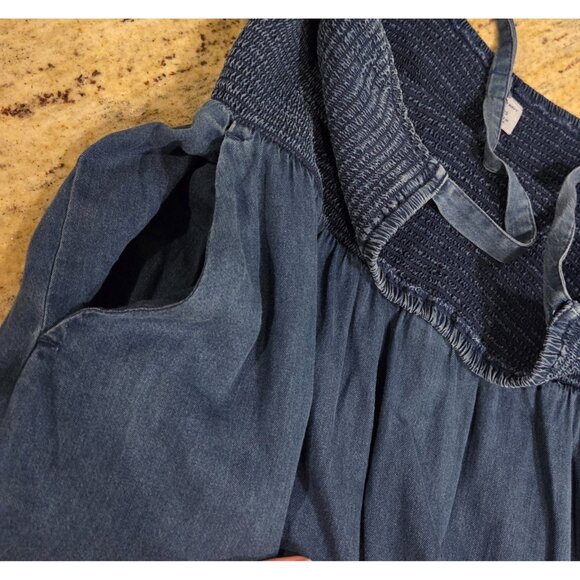 Lot of 2 Old Navy Size XS Cami Dress Floral Chambray Adjustable Strap Smock - Picture 15 of 16